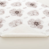 Couverture Sherpa Fleur illustrée de pavot (3/4)