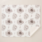 Couverture Sherpa Fleur illustrée de pavot (Devant (Horizontal))