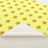 Couverture Sherpa Fleur jonquille jaune Motif sans couture sur (3/4)