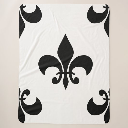 Couverture Sherpa fleur noire (Devant)