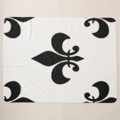 Couverture Sherpa fleur noire (Devant (Horizontal))