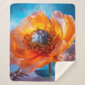 Couverture Sherpa Fleur orange (Devant)