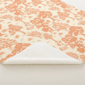 Couverture Sherpa Fleur Orange Rétro Vintage (3/4)