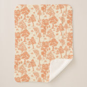 Couverture Sherpa Fleur Orange Rétro Vintage (Devant)