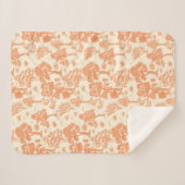 Couverture Sherpa Fleur Orange Rétro Vintage (Devant (Horizontal))
