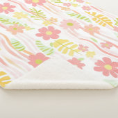 Couverture Sherpa Fleur pastel rétro (3) (3/4)