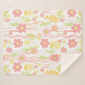 Couverture Sherpa Fleur pastel rétro (3) (Devant (Horizontal))