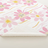 Couverture Sherpa Fleur pastel rétro (4) (3/4)