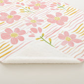 Couverture Sherpa Fleur pastel rétro (6) (3/4)