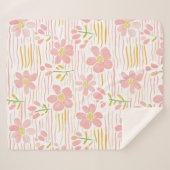Couverture Sherpa Fleur pastel rétro (6) (Devant (Horizontal))