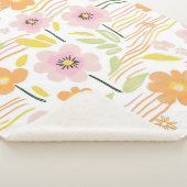 Couverture Sherpa Fleur pastel rétro (7) (3/4)