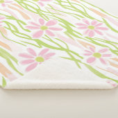 Couverture Sherpa Fleur pastel rétro (8) (3/4)