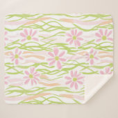 Couverture Sherpa Fleur pastel rétro (8) (Devant (Horizontal))
