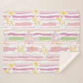 Couverture Sherpa Fleur pastel rétro (9) (Devant (Horizontal))