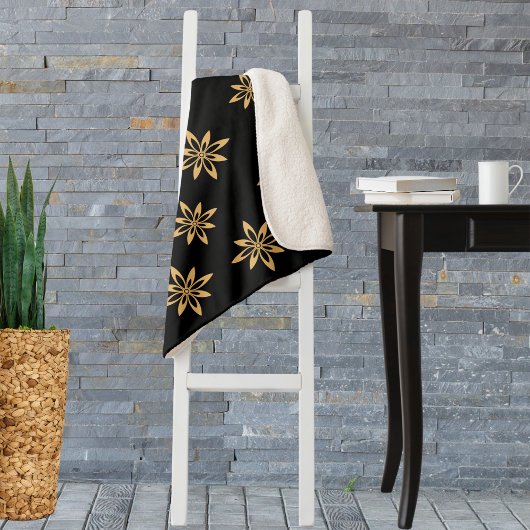 Couverture Sherpa Fleur pétale géométrique semblable à l'étoile Moti