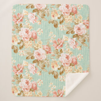 Couverture Sherpa Fleur populaire classique motif sans couture arriè