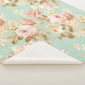 Couverture Sherpa Fleur populaire classique motif sans couture arriè (3/4)