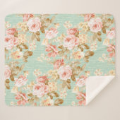 Couverture Sherpa Fleur populaire classique motif sans couture arriè (Devant (Horizontal))