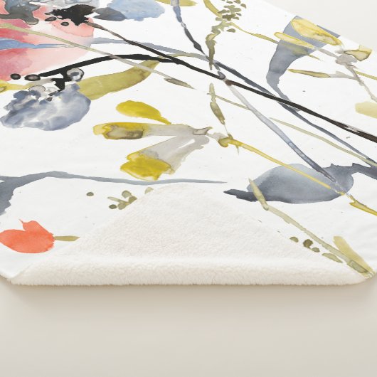 Couverture Sherpa Fleur recouverte - fleurs de pastel d'aquarelle (3/4)