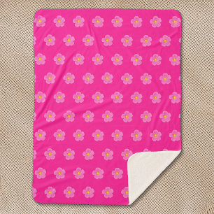 Couverture Sherpa Fleur Rose rose Moss Motif sans couture sur