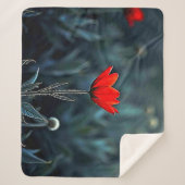 Couverture Sherpa Fleur Rouge Art de la Solitude de la Nuit Sombre (Devant)