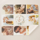 Couverture Sherpa Fleur sauvage Best Mom Ever Photo Collage (Devant (Horizontal))