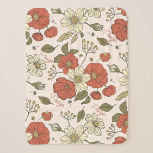 Couverture Sherpa Fleur sauvage, infirmière, Baby shower cadeau