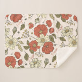 Couverture Sherpa Fleur sauvage, infirmière, Baby shower cadeau (Devant (Horizontal))