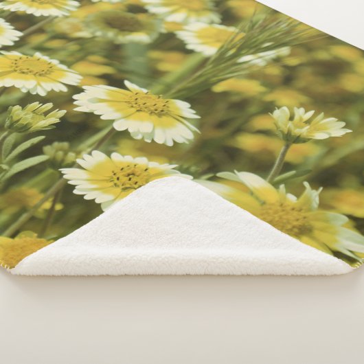 Couverture Sherpa Fleur sauvage jaune (3/4)