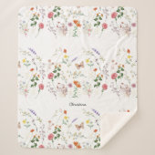 Couverture Sherpa Fleur sauvage Pressée Florale Ajouter Texte Couver (Devant)