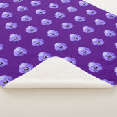 Couverture Sherpa Fleur violet Pansy Motif sans couture sur (3/4)