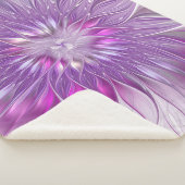 Couverture Sherpa Fleur violette rose Passion Abstrait Art fractal (3/4)