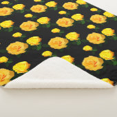 Couverture Sherpa fleuri jaune tendance (3/4)