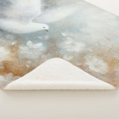 Couverture Sherpa Fleurie Colombe de Mariage (3/4)