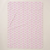 Couverture Sherpa Fleurie Rose (Devant)
