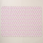 Couverture Sherpa Fleurie Rose (Devant (Horizontal))