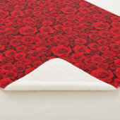 Couverture Sherpa Fleurie Rose Rouge (3/4)