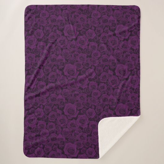 Couverture Sherpa Fleurie Rose Violet Confortable (Devant)