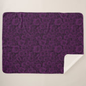 Couverture Sherpa Fleurie Rose Violet Confortable (Devant (Horizontal))