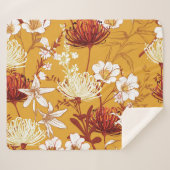 Couverture Sherpa Fleuron Rétro : Art de la ligne florale inachevé (Devant (Horizontal))