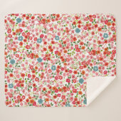 Couverture Sherpa Fleurs à petite échelle, style calico sans couture (Devant (Horizontal))