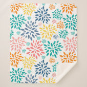 Couverture Sherpa Fleurs abstraites colorées motif (Devant)