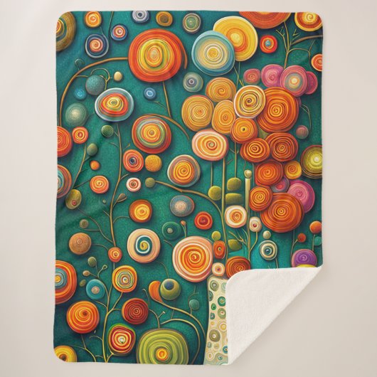 Couverture Sherpa Fleurs Abstraites dans un vase (Devant)