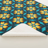 Couverture Sherpa Fleurs Abstraites jaunes (3/4)