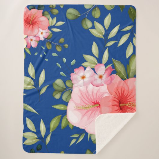 Couverture Sherpa Fleurs aquarelles 21 (Devant)