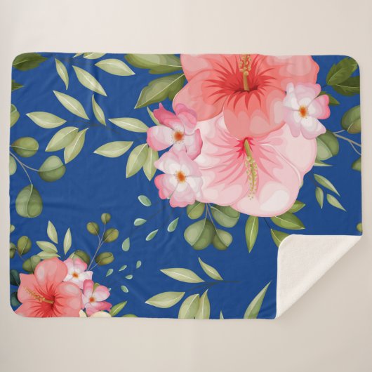 Couverture Sherpa Fleurs aquarelles 21 (Devant (Horizontal))