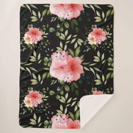 Couverture Sherpa Fleurs aquarelles 25 (Devant)