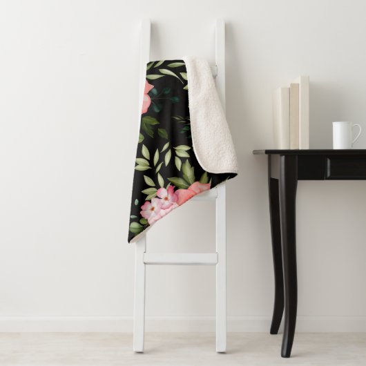 Couverture Sherpa Fleurs aquarelles 25 (En situation)