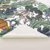 Couverture Sherpa Fleurs, art déco, moderne, sans soudure. (3/4)