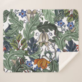 Couverture Sherpa Fleurs, art déco, moderne, sans soudure. (Devant (Horizontal))